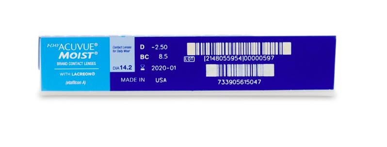 1 Day Acuvue Moist Contact Lenses  90-Pack - Lensbox™